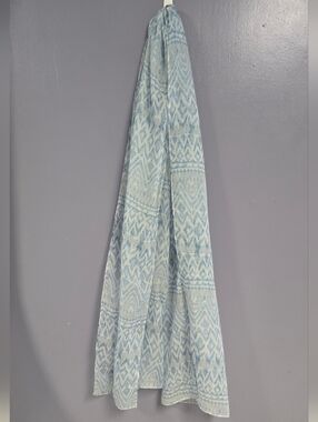 Light Blue Patterned Scarf Shawl